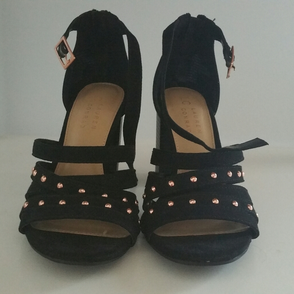 Black studded heels